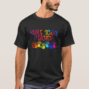 Middle School Teacher Tie dye Hand 70s Outfit For  T-Shirt