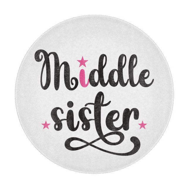 Middle Sister, Cute Stars Cutting Board (Front)