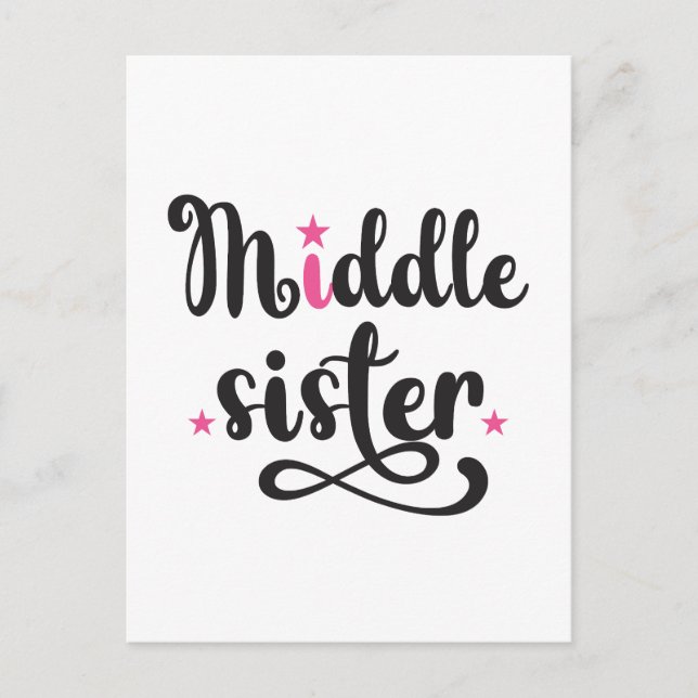Middle Sister, Cute Stars Postcard (Front)