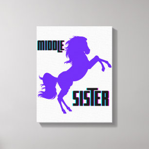 Middle Sister Purple Pony Rearing Canvas Print