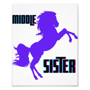 Middle Sister Purple Pony Rearing Photo Print
