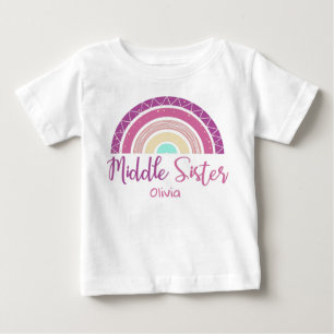 Middle Sister rainbow customizable name Baby T-Shirt