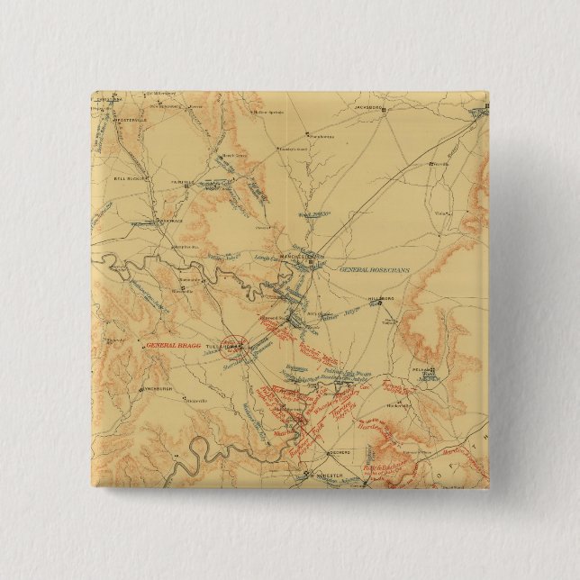 Middle Tennessee Campaign 2 Inch Square Button (Front)