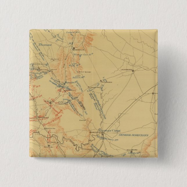 Middle Tennessee Campaign 2 Inch Square Button (Front)