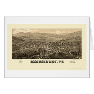 Middlebury, carte panoramique de VT - 1886