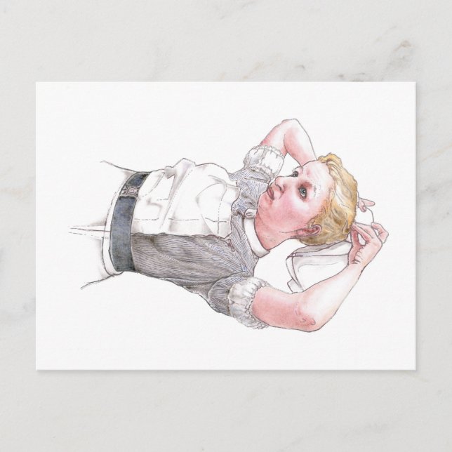 Middlesex Hospital Nurse Dressing For Duty Postcard (Front)