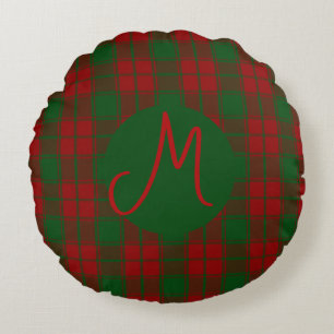 Middleton Tartan Monogrammed Round Pillow