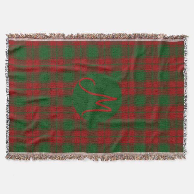 Middleton Tartan Monogrammed Throw Blanket (Front)