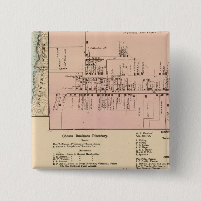 Middletown 2 Inch Square Button (Front)
