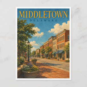 Middletown Delaware Main Street GeoSaga Postcard