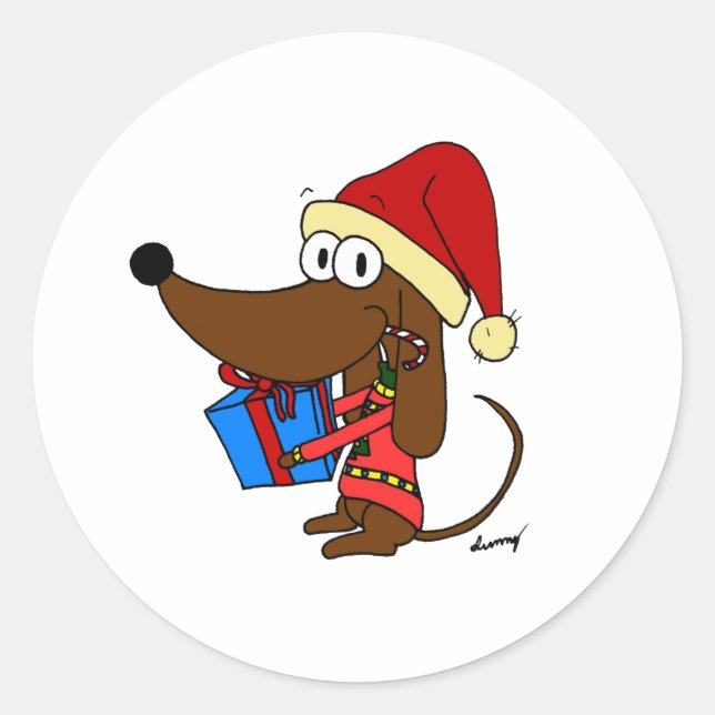Midge in a Santa Hat Stickers (Front)