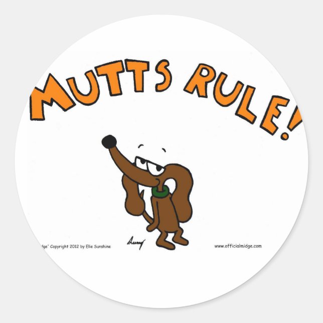 Midge MUTTS RULE Stickers - Set of 20 (Front)