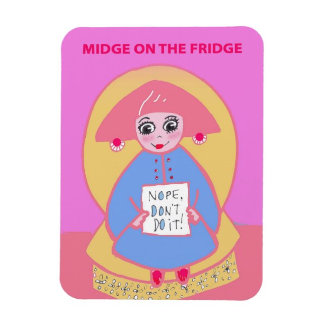 Midge on the Fridge Magnet (Vertical)