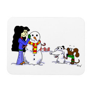 Midge Snowman Flexible Photo Magnet - Customizable