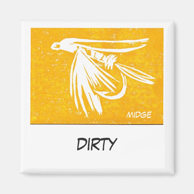 "Midge Yellow" Dirty Dish Washer Status Magnet (Front)