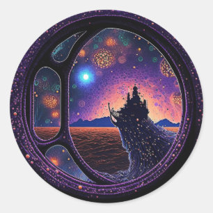 Midjourney Monsters Porthole Series Classic Round Sticker