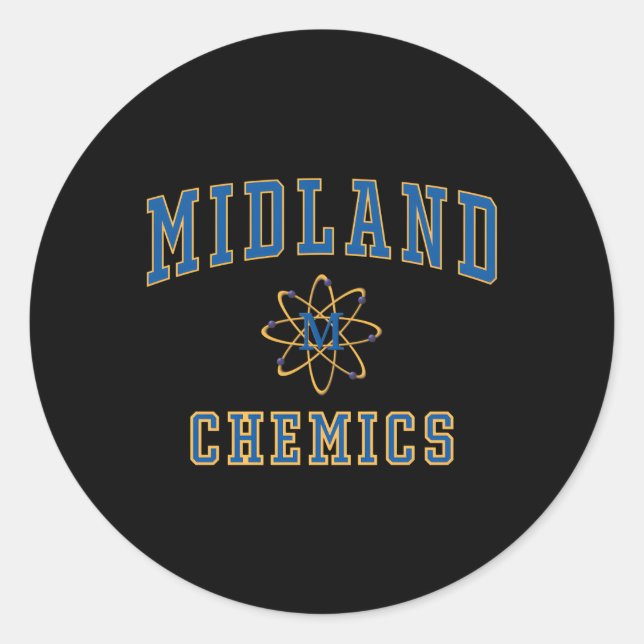 Midland High School Chemics C1 Classic Round Sticker (Front)