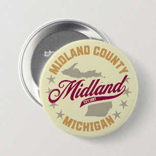 Midland,Michigan 3 Inch Round Button