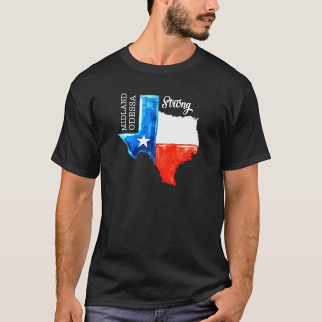 Midland Odessa Strong Texas Flag 432 Men Women T-Shirt (Front)
