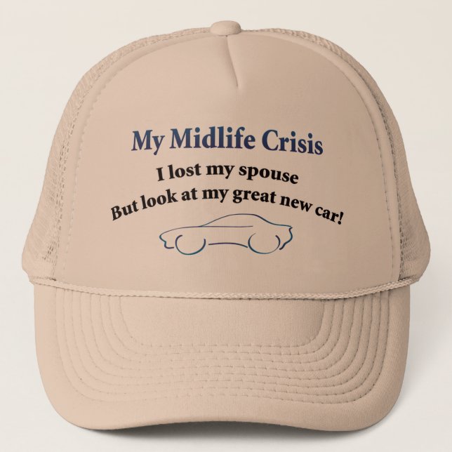 Midlife Crisis Car Trucker Hat (Front)