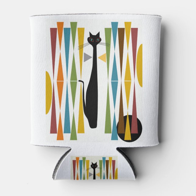 MidMod Art Cat 2 Can Cooler (Front)