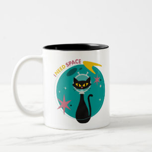 MidMod Cat in Space Mug 'I Need Space'