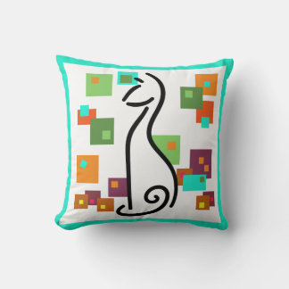 MidMod MCM Cat Throw Pillow