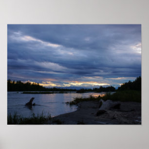 Midnight Alaska Sunset Poster