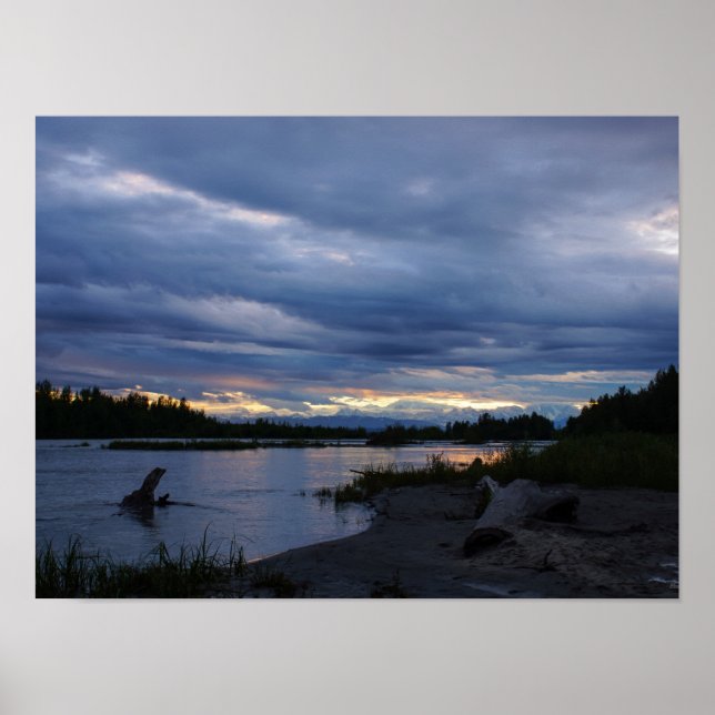 Midnight Alaska Sunset Poster (Front)