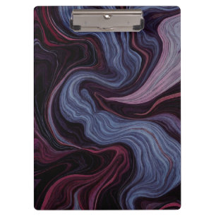 Midnight Amethyst Marble Swirl Purple Blue Fluid Clipboard