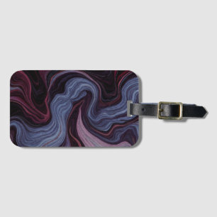 Midnight Amethyst Marble Swirl Purple Blue Fluid Luggage Tag