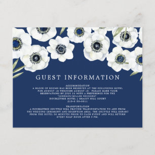 Midnight Anemone Floral Wedding Enclosure Card