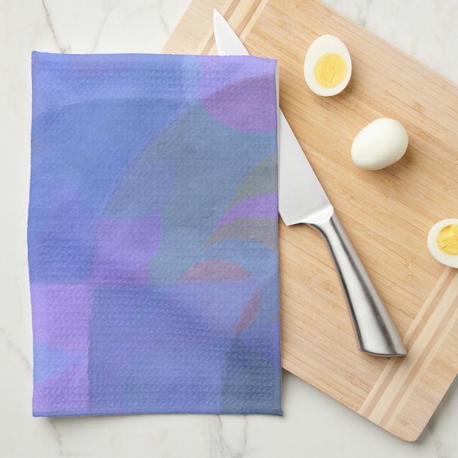 Midnight Arches – Indigo Abstract Geometry Kitchen Towel (Quarter Fold)