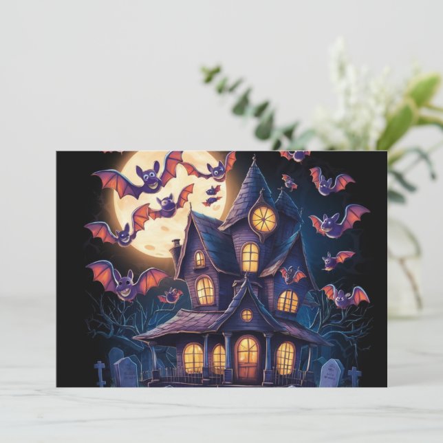 Midnight at the Haunted Estate Invitation (Standing Front)