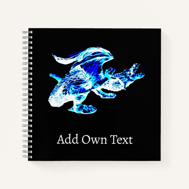 Midnight Aurora Frost DragonWinter Sky Fantasy Art Notebook (Front)