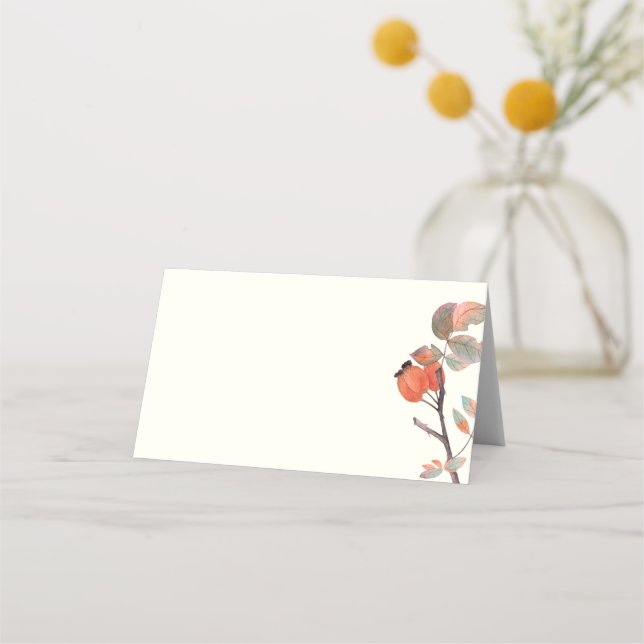 Midnight Autumn Blank Folded Place Card (Front)