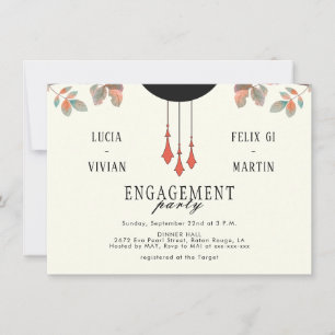 Midnight Autumn Engagement Party Invitation