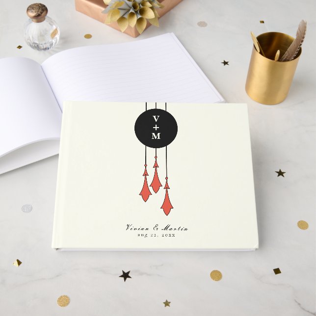 Midnight Autumn Wedding Guest Book (Front Open)