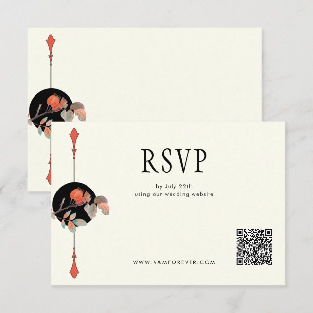 Midnight Autumn Wedding RSVP Card (Front/Back)