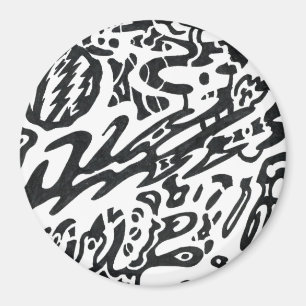"Midnight" B&W Abstract Magnet