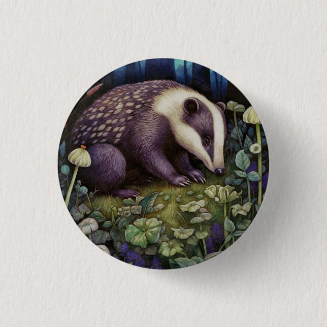 Midnight Badger Button (Front)