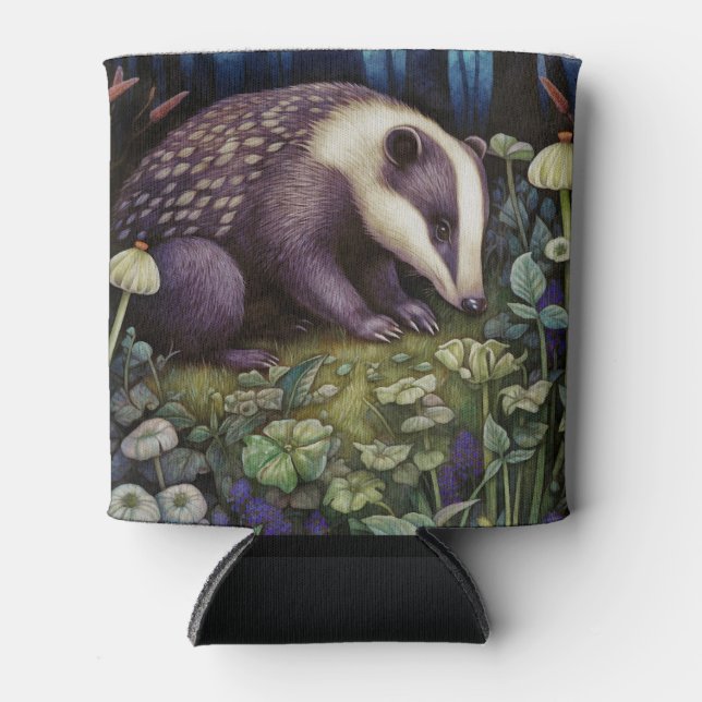Midnight Badger  Can Cooler (Front)
