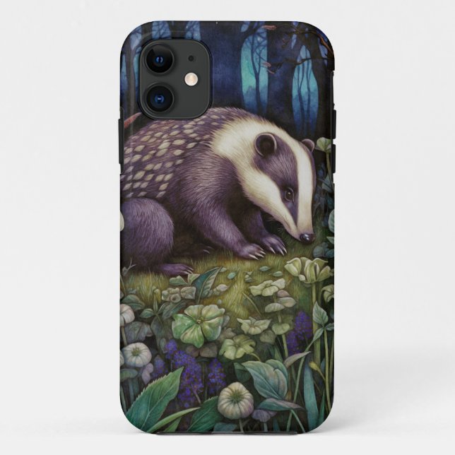 Midnight Badger Phone Case (Back)