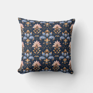 Midnight Baroque Bloom Princesscore Throw Pillow