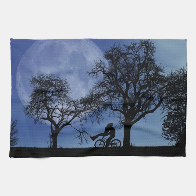 Midnight Bike Ride Kitchen Towel (Horizontal)