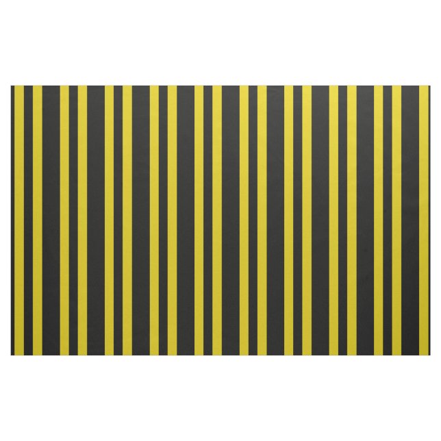 Midnight black, dark gold/yellow stipe, stripes fabric (Fat Quarter)