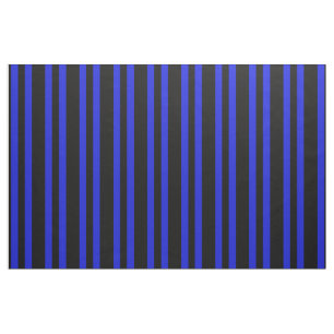 Midnight black, Royal blue stipe, stripes Fabric