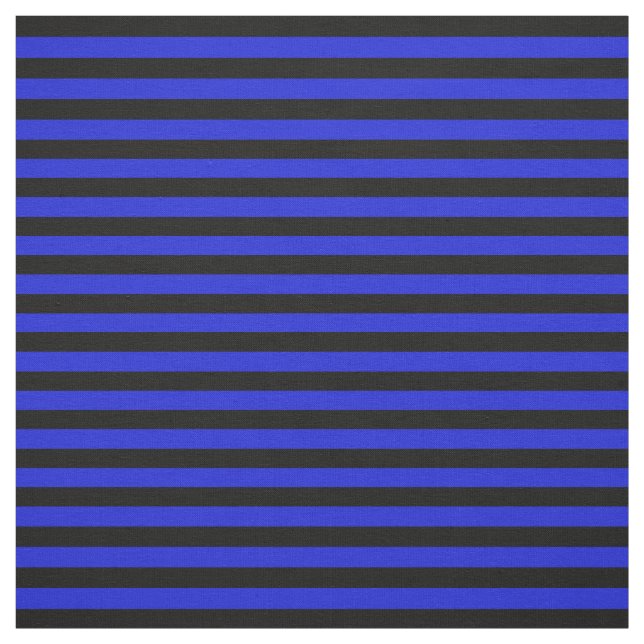 Midnight black, Royal blue stipe, stripes Fabric (Swatch)