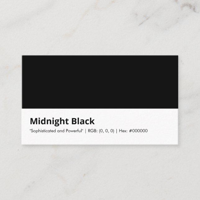 Midnight Black | "Sophisticated and Powerful" Business Card (Front)