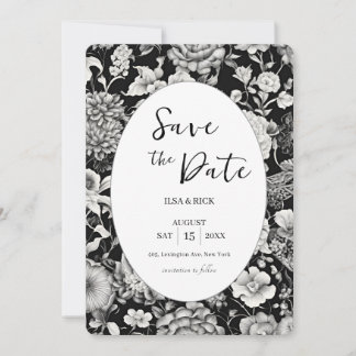 Midnight Bloom: A Dark Floral Save The Date